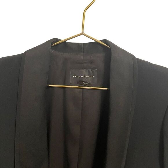 Club Monaco Black Tuxedo Style Single Button Blazer Size 4 - Picture 8 of 9